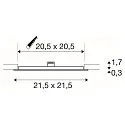 SLV Plafondinbouwarmatuur SENSER 24 DL hoekig IP20, wit