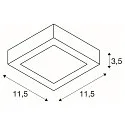 LED Wall / Ceiling luminaire SENSER 12 CW, square, IP20, white, 8,2W, 3000K, 480lm