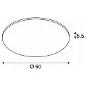 SLV LED Ceiling luminaire PANEL 60 DALI LED, round, 42W, 110°, 3000K, 3150lm, white