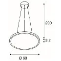 Pendelarmatuur PANEL 60 DALI LED rond, wit