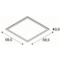 Plafondinbouwarmatuur LED PANEL 600x600 voor BAP, vierkant IP20, wit 