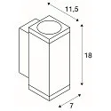 SLV Premium-LED Outdoor Wall luminaire ENOLA SQUARE UP/DOWN CCT, IP65 IK02, S-size, 7W 3000 / 4000K 570 / 640lm 30°, CRi>90