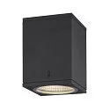 Plafondarmatuur voor buiten ENOLA SQUARE CCT IP 65, antraciet, transparant 