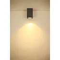 Plafondarmatuur voor buiten ENOLA SQUARE CCT IP 65, antraciet, transparant 