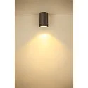 SLV Plafondarmatuur voor buiten ENOLA ROUND CCT IP 65, antraciet, transparant 