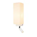 SLV Wandarmatuur QUADRASS SPOT met LED-spot E27, melkachtig, wit