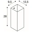 SLV Wandarmatuur QUADRASS INDOOR E27, melkachtig, zwart