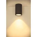 SLV Plafondarmatuur voor buiten ENOLA ROUND CCT IP 65, antraciet, transparant 