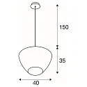 SLV Pendelarmatuur PANTILO CONVEX 40 E27, chroom
