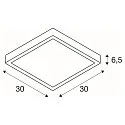 SLV LED Wall / Ceiling luminaire AINOS SQUARE Outdoor, 17W, 1300lm, CCT switch 3000/4000K, anthracite