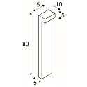 SLV Staande armatuur voor buiten L-LINE OUT FL POLE 80 lang, CCT Switch, zijdelingse straling IP65, antraciet 