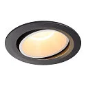 Plafondinbouwarmatuur NUMINOS DL XL draaibaar, roteerbaar IP20, zwart, wit