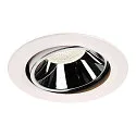 Plafondinbouwarmatuur NUMINOS DL XL draaibaar, roteerbaar IP20, chroom, wit