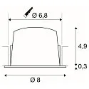 SLV Plafondinbouwarmatuur NUMINOS DL S - 40° stijf, voor BAP, constante stroom, schakelbaar, set terug IP20 / IP44, wit 