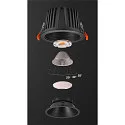 SLV LED Ceiling recessed luminaire NUMINOS DL XL, 3000K, IP20, 40°, 3300lm, UGR 21, black/black