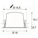 SLV Plafondinbouwarmatuur NUMINOS DL XL IP20, chroom, zwart