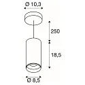 SLV Pendelarmatuur NUMINOS PD PHASE M IP20, zwart