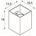 SLV LED Outdoor luminaire RUSTY© UP/DOWN WL Wall luminaire, square, CCT switch, 3000/4000K, 39lm, IP65, rust