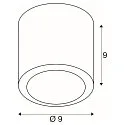 SLV Plafondarmatuur OCULUS CL DTW cilindrisch, Dim-To-Warm IP20, transparant, wit dimbaar