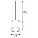 SLV Pendelarmatuur OCCULUS PD SINGLE DTW Dim-To-Warm IP20, transparant, wit dimbaar