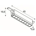 SLV 3-fase Spot SIGHT MOVE DALI draaibaar, DALI aanstuurbaar, met Rooster IP20, wit dimbaar