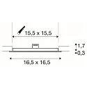 SLV LED Ceiling recessed luminaire SENSER 18 DL, square, 9,7W, 820lm, IP20, white, 4000K