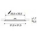 SLV Plafondinbouwarmatuur SENSER 24 DL hoekig IP20, wit