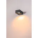 SLV Wandarmatuur voor buitenshuis ESKINA FRAME WL SINGLE CCT 1-vlams, CCT Switch, instelbaar IP65, antraciet 