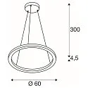Pendelarmatuur ONE 60 PD DALI UP/DOWN CCT Switch, zwart