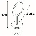 SLV Spiegel met verlichting MAGANDA TL CCT Switch IP44, chroom, transparant