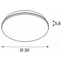 SLV Wand- en plafondarmatuur SIMA rond IP44, wit