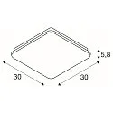 SLV Wand- en plafondarmatuur SIMA hoekig IP44, wit