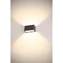 SLV Wandarmatuur voor buitenshuis SITRA M WL UP/DOWN CCT Switch, schakelbaar IP65, antraciet 