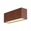 SLV Wandarmatuur voor buitenshuis SITRA L WL UP/DOWN CCT Switch, schakelbaar IP65, roest 