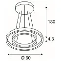 SLV LED Pendant luminaire ONE DOUBLE PHASE up/down, 35W, 2700/3000K, 130°, brass