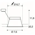 SLV Plafondinbouwarmatuur HORN GU10 GU10 IP20/IP44, wit