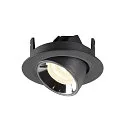 SLV LED Ceiling recessed luminaire NUMINOS® GIMBLE XS, 4000K, 20°, black/chrome