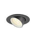 SLV LED Ceiling recessed luminaire NUMINOS® GIMBLE XS, 4000K, 55°, black/white