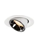 SLV LED Ceiling recessed luminaire NUMINOS® GIMBLE M, 2700K, 55°, white/chrome