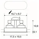 Plafondinbouwarmatuur HORN DOUBLE QPAR51 GU10, zwart