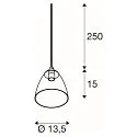 SLV Pendant luminaire PARA CONE GL GU10, transparent, black