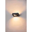 SLV Wandarmatuur voor buitenshuis ESKINA FRAME WL DOUBLE CCT WIDE 2-vlams, plat, kort, CCT Switch, instelbaar IP65, antraciet 