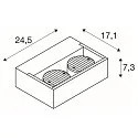 SLV Wandarmatuur voor buitenshuis ESKINA FRAME WL DOUBLE CCT WIDE 2-vlams, plat, kort, CCT Switch, instelbaar IP65, antraciet 