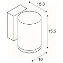 SLV Wandarmatuur voor buitenshuis ENOLA OCULUS WL SINGLE IP65, antraciet dimbaar