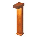 SLV LED Outdoor Floorlamp RUSTY PATHLIGHT 40,  IP55 IK06, height 70cm, 8.9W 3000K 400lm 90°, FeCSi steel rust color