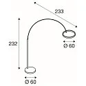 SLV Staande lamp ONE BOW FL up down, messing, zwart dimbaar