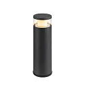SLV Lichtpaal M-POL 30 cilindrisch, kort, zonder contactdoos IP65, antraciet dimbaar