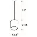 SLV pendant luminaire PANTILO 20 PD E27 IP20, white