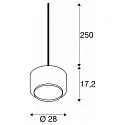 SLV Pendelarmatuur PANTILO 28 PD E27 IP20, goud