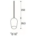 SLV Pendelarmatuur PANTILO OVAL PD E27 IP20, koper